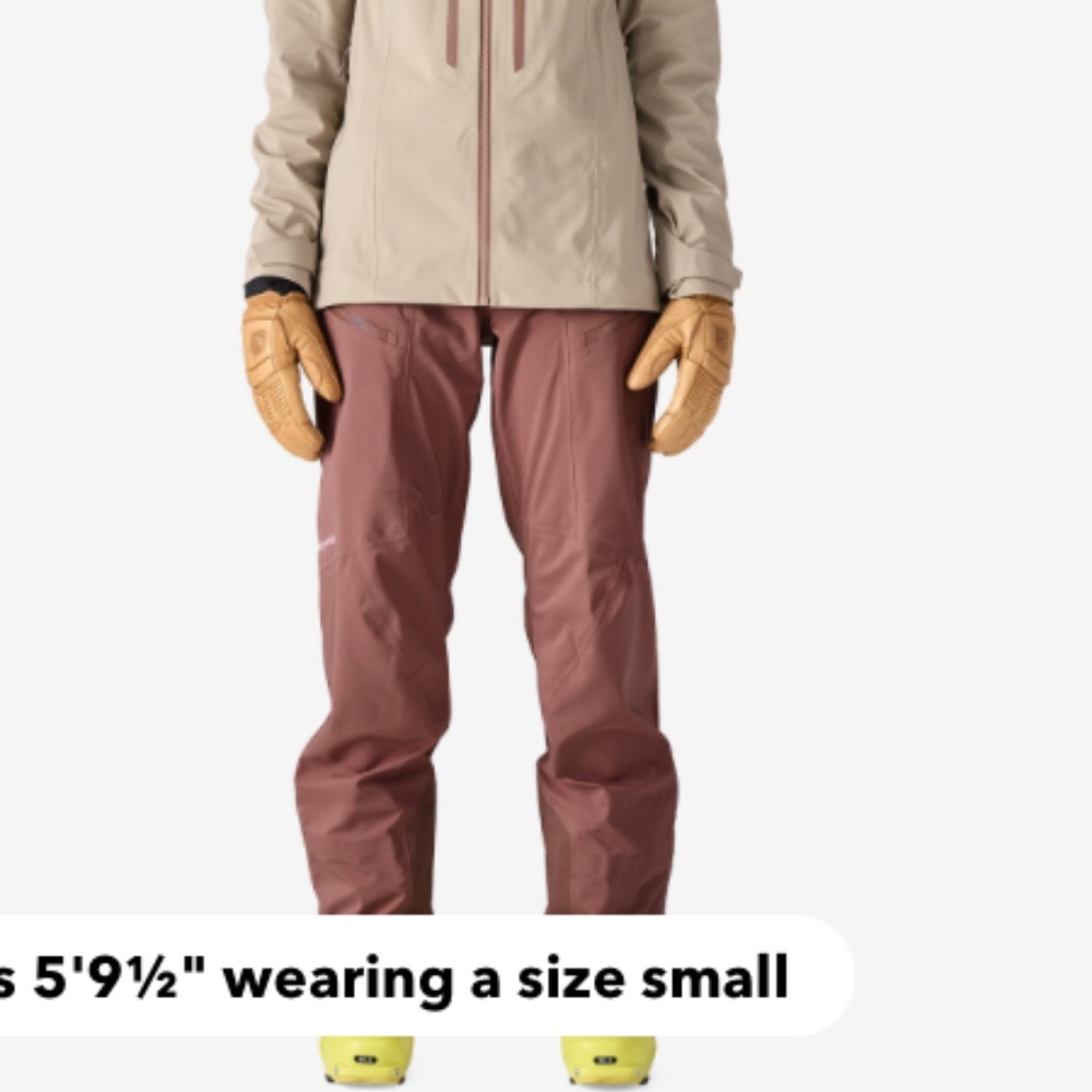 Women's Patagonia Stormrider ski pants/shell. Gray & Size Small. Retail $450.